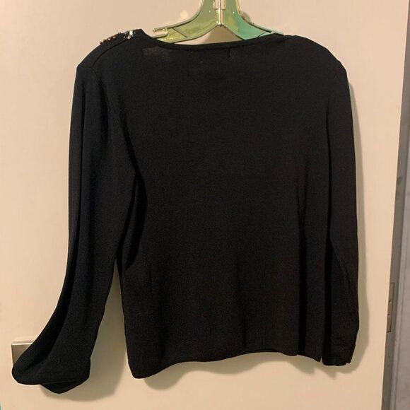 Laura Petites beaded pullover sweater, sz large, EUC, black body, bronze… - Picture 3 of 15